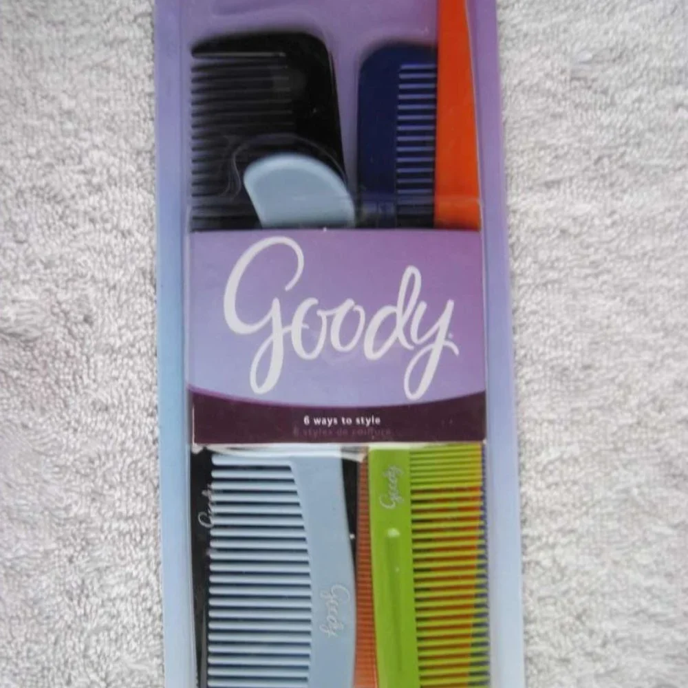 Goody Value 6 Pack Plastic Multi Hair Super Comb Set All Purpose Style Detangle